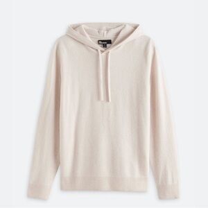 100% Cashmere The Commons Men’s Hoodie Size L Cream Heather Salt & Pepper NWOT